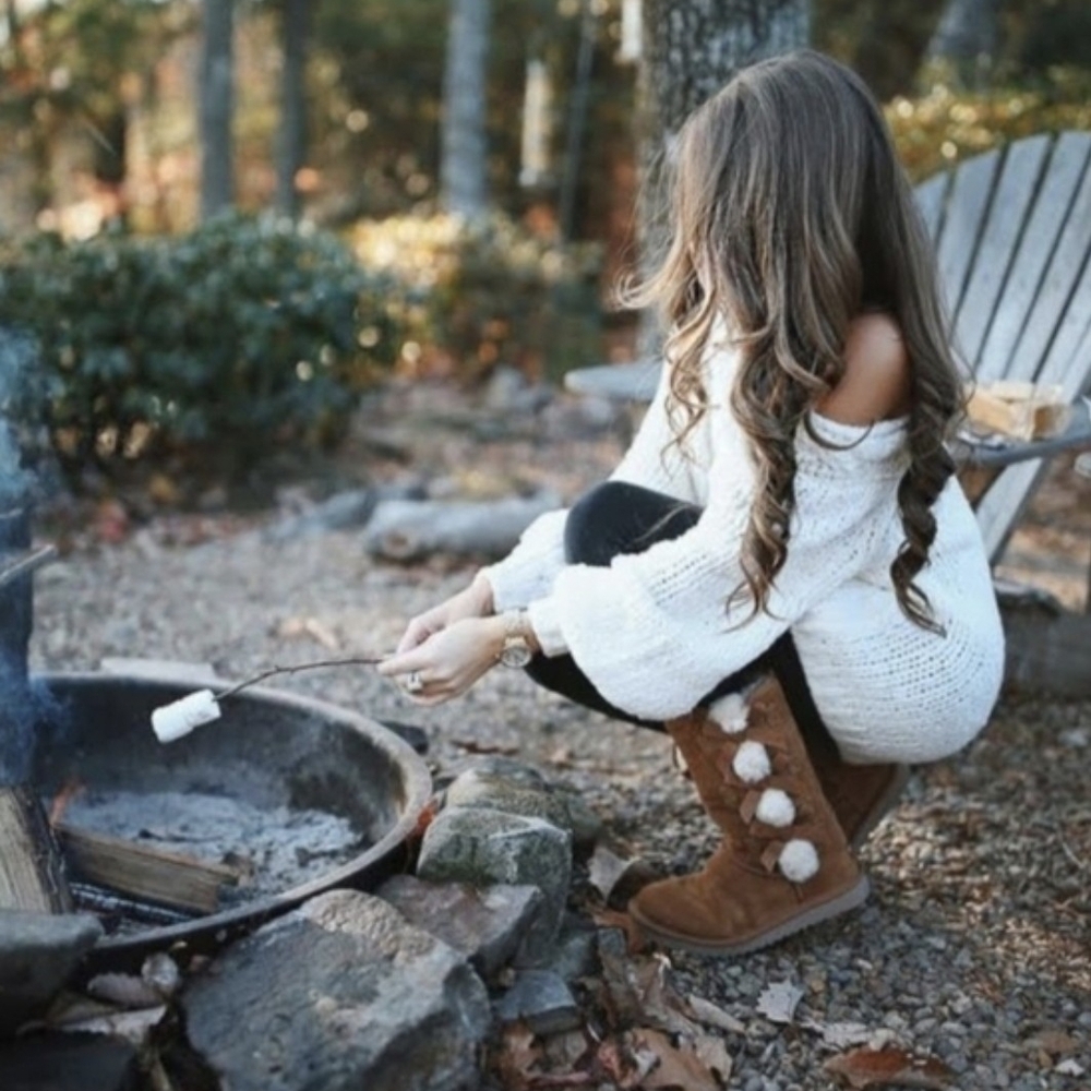UGG Tan Ankle Boots with Fluffy Accents